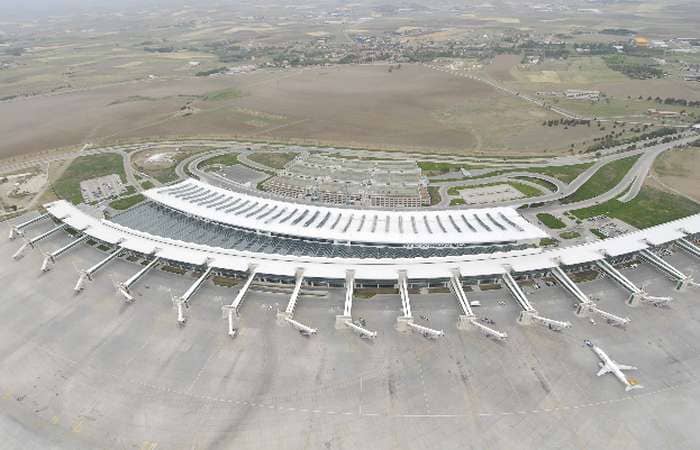 Табло аэропорта Анкара Эсенбога (Ankara Esenboga). Международный аэропорт